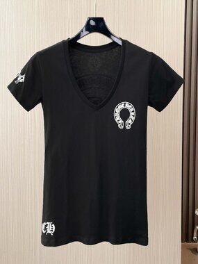 Chrome Hearts グレー Vネック Tシャツ Buy Chrome Hearts American Flag V Neck Shirt Online at Groupie